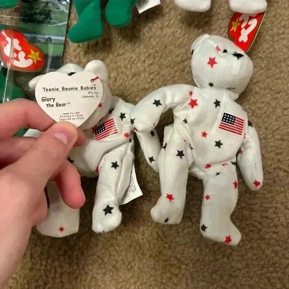 Lot Of 8 Small Beanie Babies Britannia, Erin, Maple, Glory The Bears - Picture 2 of 11